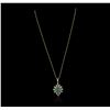 Image 2 : 14KT Yellow Gold 1.37ct Emerald and Diamond Pendant With Chain