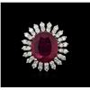 Image 1 : 14KT White Gold 11.56ct Ruby and Diamond Ring
