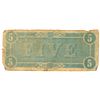 Image 2 : $5 1864 Richmond Virginia Confederate States of America Bank Note