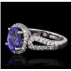 Image 2 : 14KT White Gold 2.14ct Tanzanite and Diamond Ring