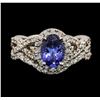 Image 1 : 14KT White Gold 1.44ct Tanzanite and Diamond Ring