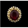 Image 1 : 16.17ct Ruby and Diamond Ring - 14KT Yellow Gold