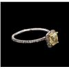 Image 2 : 1.13ctw Fancy Yellow Diamond Ring - 14KT Two-Tone Gold