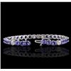Image 3 : 14KT White Gold 13.26ctw Tanzanite and Diamond Bracelet