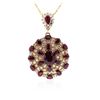 Image 1 : 14KT Yellow Gold 35.13ctw Ruby and Diamond Pendant With Chain
