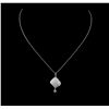 Image 1 : 14KT White Gold 0.69ctw Diamond Pendant With Chain