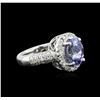 Image 2 : 14KT White Gold 3.37ct Tanzanite and Diamond Ring