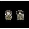 Image 1 : 14KT White Gold 1.16ctw Diamond Stud Earrings