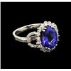 Image 2 : 3.52ct Tanzanite and Diamond Ring - 14KT White Gold