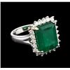Image 2 : 11.15ct Emerald and Diamond Ring - 18KT White Gold
