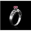 Image 3 : 18KT White Gold 0.50ct Pink Topaz and Diamond Ring