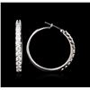 Image 2 : 14KT White Gold 1.62ctw Diamond Hoop Earrings