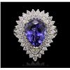 Image 1 : 14KT White and Yellow Gold 6.89ct Tanzanite and Diamond Ring
