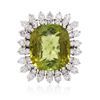 Image 1 : 14KT White Gold 15.42ct Tourmaline and Diamond Ring
