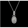 Image 2 : 1.15ctw Diamond Pendant With Chain - 14KT White Gold