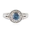 Image 1 : 14KT White Gold 1.05ctw Fancy Blue Diamond Ring