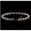 Image 3 : 11.72ctw Multicolor Sapphire and Diamond Bracelet - 18KT White Gold
