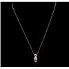 Image 1 : 14KT Rose Gold 0.72ct Tanzanite and Diamond Pendant With Chain