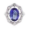 Image 2 : 14KT White Gold 6.74ct Tanzanite and Diamond Ring