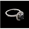 Image 2 : 4.16ctw Black Diamond Ring - 14KT White Gold