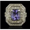 Image 2 : 14KT White Gold 3.23ct Tanzanite and Diamond Ring