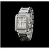 Image 2 : Cartier Stainless Steel Tank Francaise Chronoflex Men's Watch