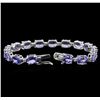 Image 3 : 14KT White Gold 20.83ctw Tanzanite and Diamond Bracelet