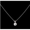 Image 1 : 0.57ct Diamond Pendant With Chain - 14KT White Gold