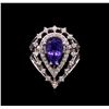 Image 1 : 2.01ct Tanzanite and Diamond Ring - 14KT White Gold