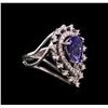 Image 2 : 2.01ct Tanzanite and Diamond Ring - 14KT White Gold
