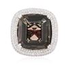 Image 2 : 14KT White Gold 28.73ct Tourmaline and Diamond Ring