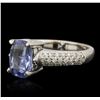 Image 1 : 14KT White Gold 2.60ct Sapphire and Diamond Ring