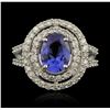 Image 2 : 14KT White Gold 1.82ct Tanzanite and Diamond Ring