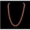 Image 2 : 14KT Yellow Gold 40.42ctw Pink Coral and Diamond Necklace