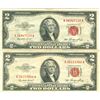 Image 5 : Lot of 10 Assorted United States Red Seal $2 Bills