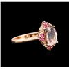 Image 1 : 14KT Rose Gold 2.03ct Morganite, Pink Sapphire and Diamond Ring