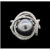 Image 1 : South Sea Cultured Pearl and Diamond Ring - 14KT White Gold