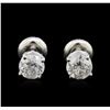 Image 1 : 1.39ctw Diamond Stud Earrings - 14KT White Gold