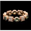 Image 2 : 14KT Rose Gold 1.02ctw Green Chrysoberyl and Diamond Ring