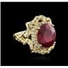 Image 2 : 14KT Yellow Gold 8.01ct Ruby and Diamond Ring