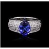 Image 2 : 14KT White Gold 2.19ct Tanzanite and Diamond Ring