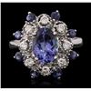 Image 2 : 14KT White Gold 3.09ctw Tanzanite and Diamond Ring