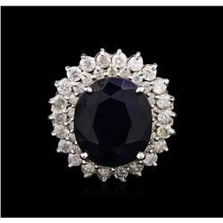 9.99ct Sapphire and Diamond Ring -14KT White Gold