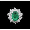 Image 2 : 14KT White Gold 2.77ct Emerald and Diamond Ring