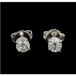 0.99ctw Diamond Stud Earrings - 14KT White Gold