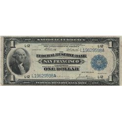 1918 Large $1 San Francisco Federal Reserve Bank National Currency Note