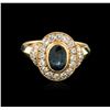 Image 2 : 14KT Yellow Gold 1.00ct Sapphire and Diamond Ring