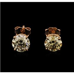 2.61ctw Diamond Stud Earrings - 14KT Rose Gold