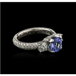 18KT White Gold 1.63ct Tanzanite and Diamond Ring