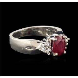 14KT White Gold 1.32ct Ruby and Diamond Ring